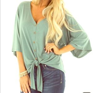 Sea green top
